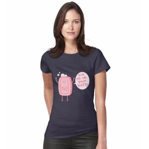 Funny TShirt Gag Shirt Rub Me Blue Pink XS S Feminine Fit Soap Hygiene